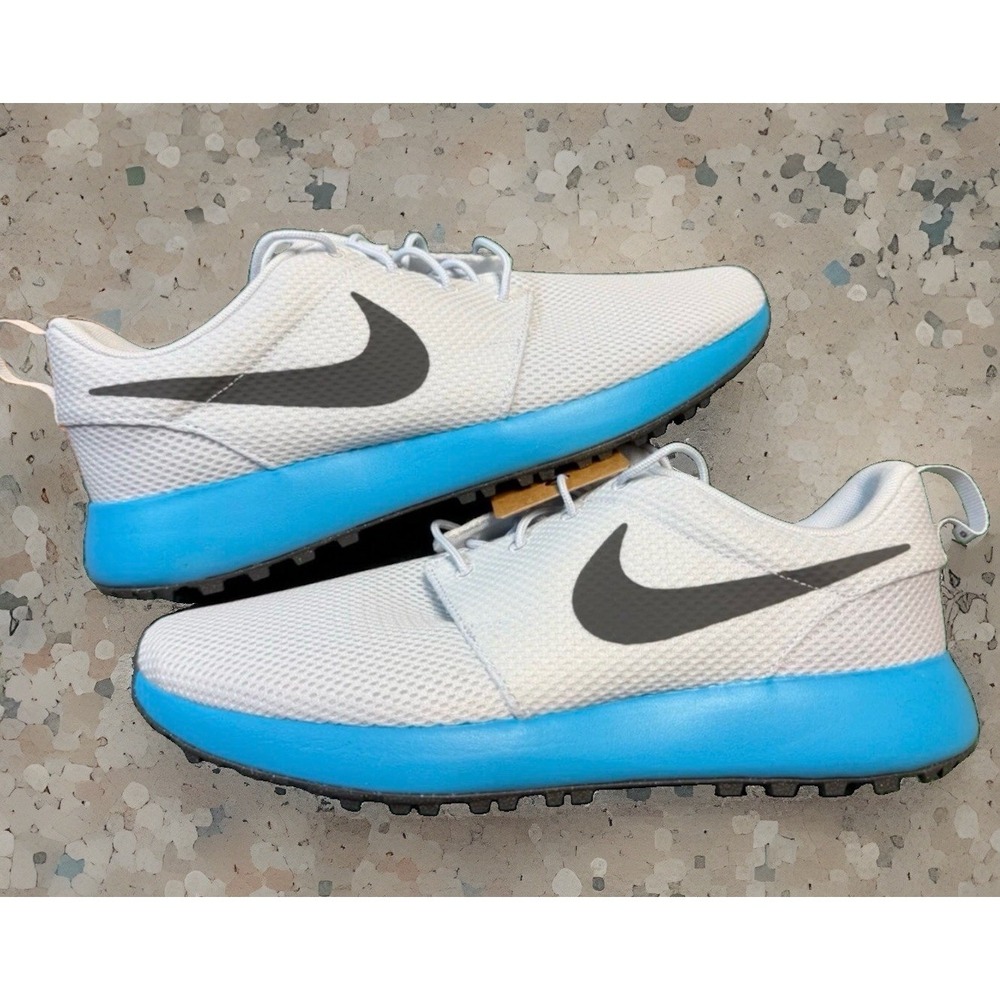 *NEW Men Size 15 Nike Roshe Golf Shoes Next Nature Spikeless Grey Blue Lightning